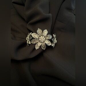 Rhinestone Floral Cuff
